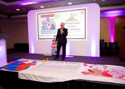 SENsible24 SENCO Conference, Dr Susie Nyman starts making every Lesson Multi-SENsory. With images of the periodic table, lungs and the heart