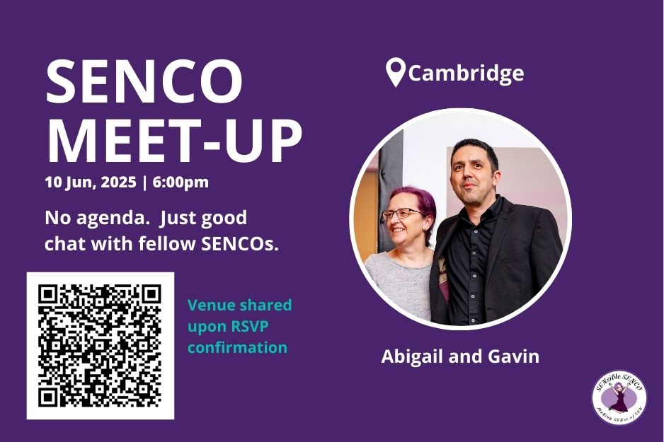 Event card for a SENCO Meet up in Cambridge for June 2025