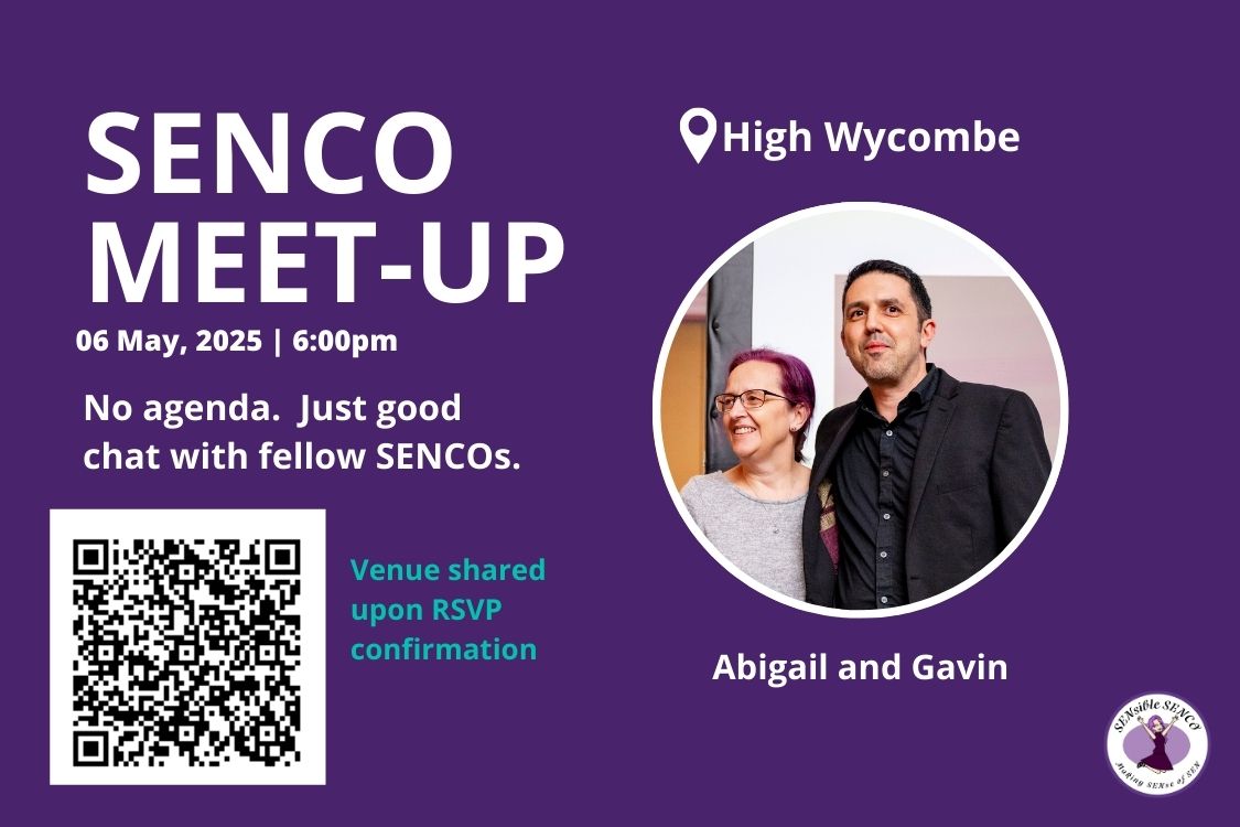 Event card for a SENCO Meet up in High Wycombe for May 2025