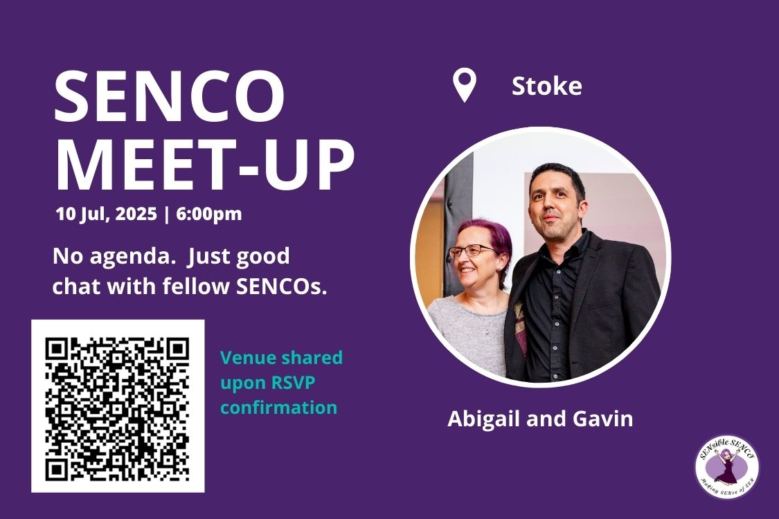 Event card for a SENCO Meet up in Stoke for July 2025