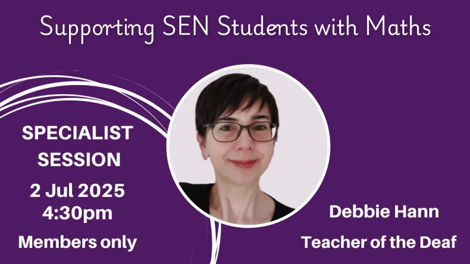 Debbie Hann presenting strategies for supporting SEN students in mathematics learning